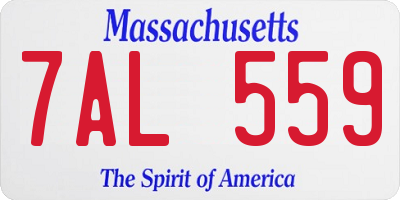 MA license plate 7AL559