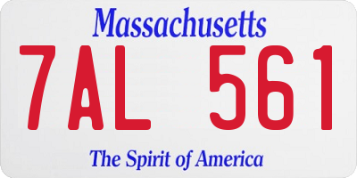 MA license plate 7AL561