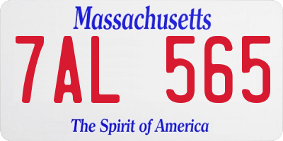 MA license plate 7AL565
