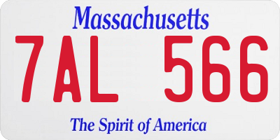 MA license plate 7AL566