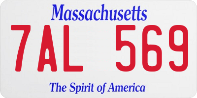 MA license plate 7AL569