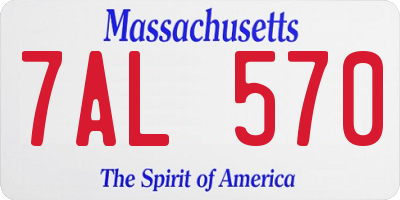 MA license plate 7AL570