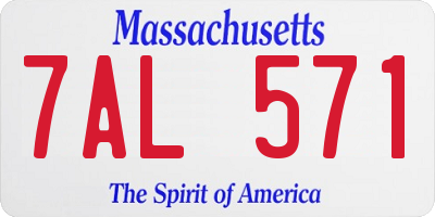 MA license plate 7AL571