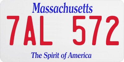 MA license plate 7AL572