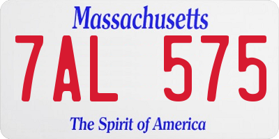 MA license plate 7AL575