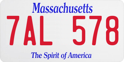 MA license plate 7AL578