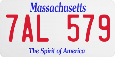 MA license plate 7AL579