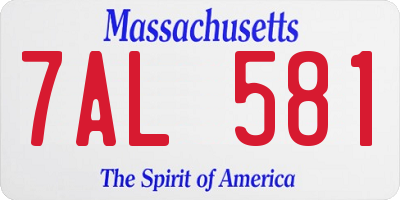 MA license plate 7AL581