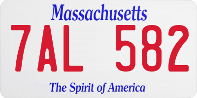 MA license plate 7AL582