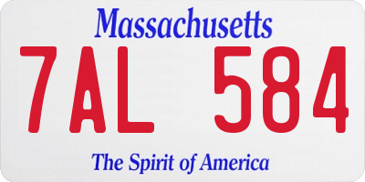 MA license plate 7AL584