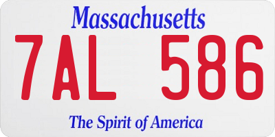 MA license plate 7AL586