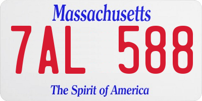 MA license plate 7AL588