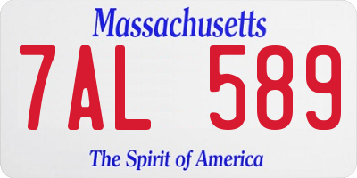 MA license plate 7AL589
