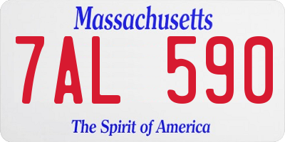 MA license plate 7AL590