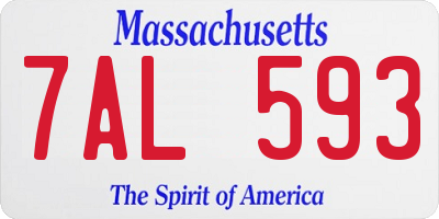 MA license plate 7AL593