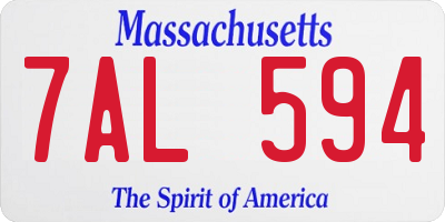 MA license plate 7AL594