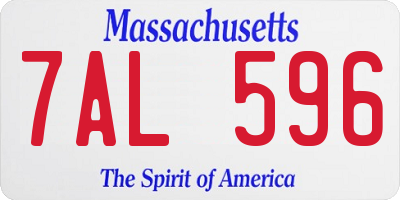 MA license plate 7AL596