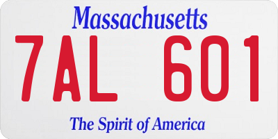 MA license plate 7AL601