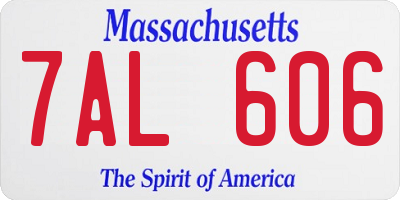 MA license plate 7AL606
