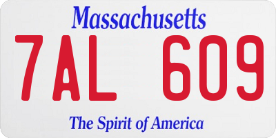MA license plate 7AL609