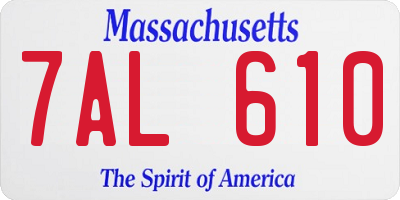 MA license plate 7AL610