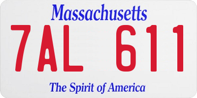 MA license plate 7AL611