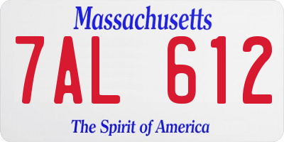 MA license plate 7AL612