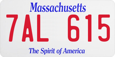 MA license plate 7AL615