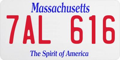 MA license plate 7AL616