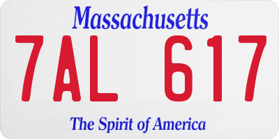 MA license plate 7AL617