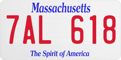 MA license plate 7AL618