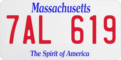 MA license plate 7AL619