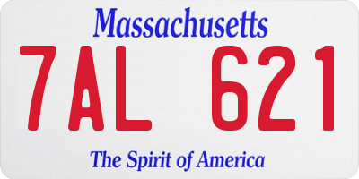 MA license plate 7AL621