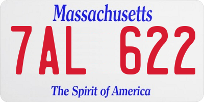 MA license plate 7AL622
