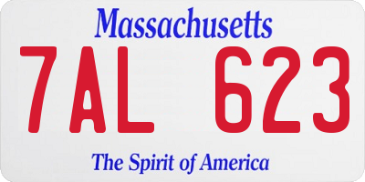 MA license plate 7AL623