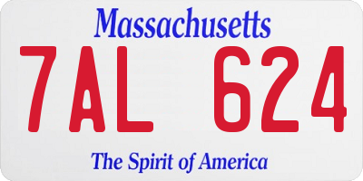 MA license plate 7AL624