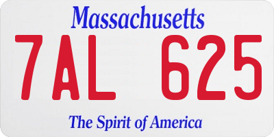 MA license plate 7AL625