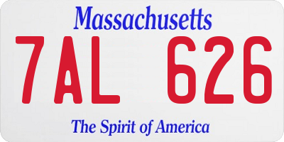 MA license plate 7AL626
