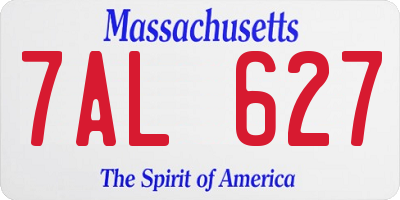 MA license plate 7AL627