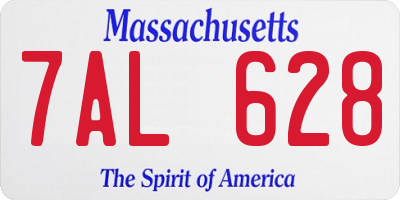 MA license plate 7AL628
