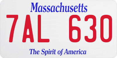 MA license plate 7AL630