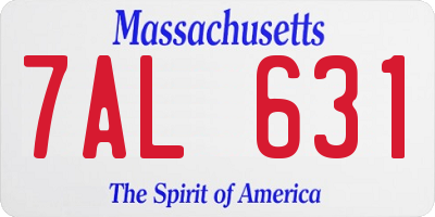 MA license plate 7AL631