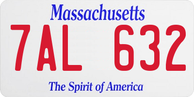 MA license plate 7AL632