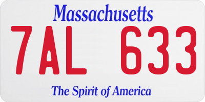 MA license plate 7AL633