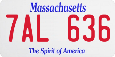 MA license plate 7AL636