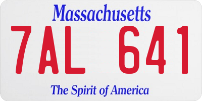 MA license plate 7AL641