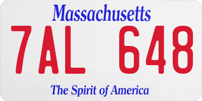 MA license plate 7AL648