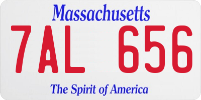 MA license plate 7AL656