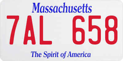 MA license plate 7AL658