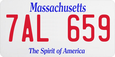 MA license plate 7AL659